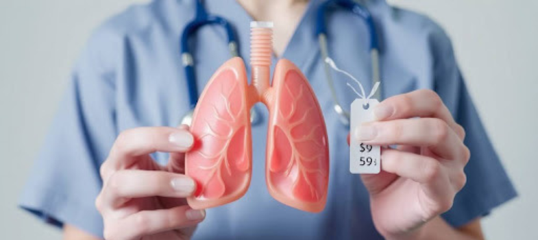 Comparison chart of lung transplant prices across government and private hospitals in India